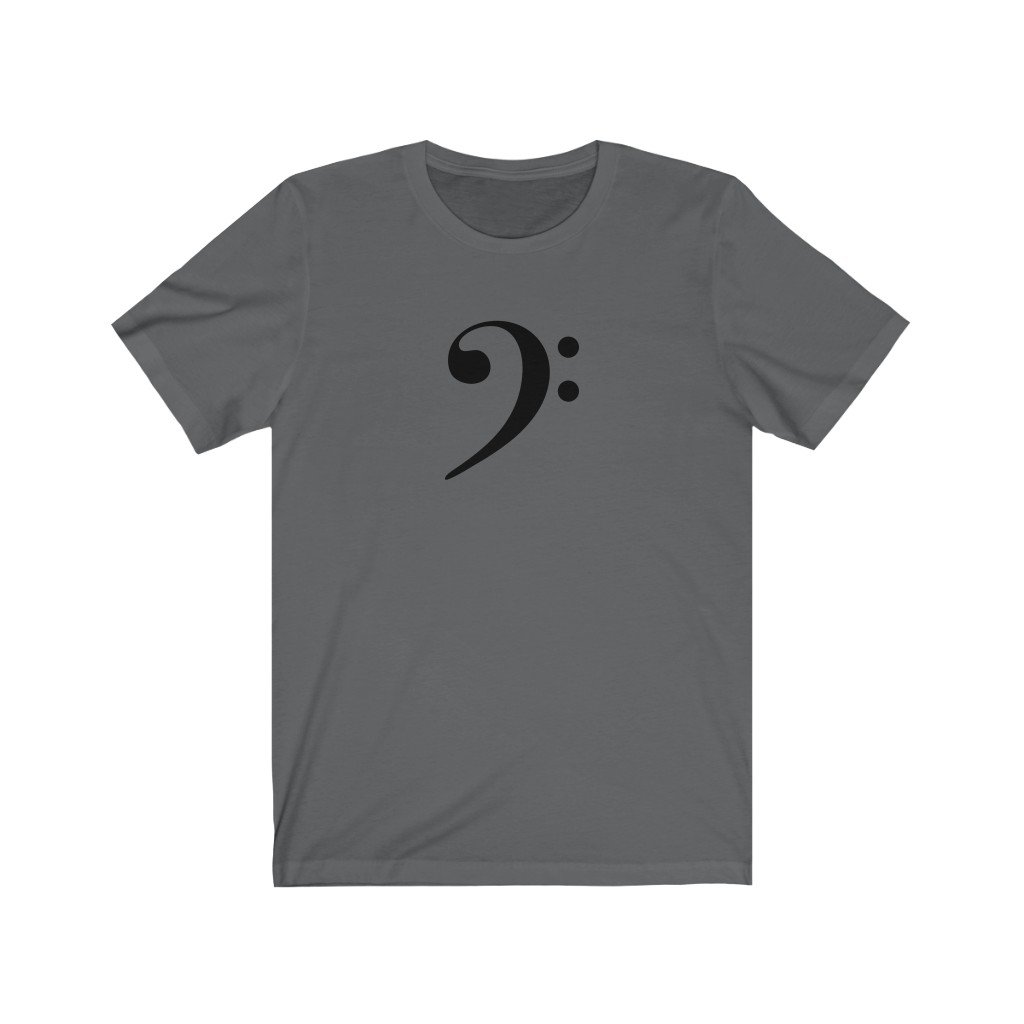 Bass Clef Design Mens Unisex Soft Cotton T-shirt - Rock & Roll Prints