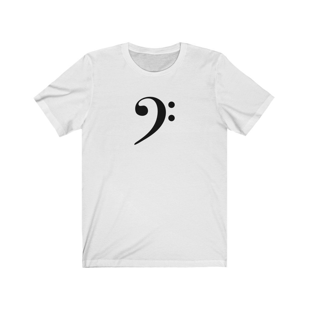 Bass Clef Design Mens Unisex Soft Cotton T-shirt - Rock & Roll Prints