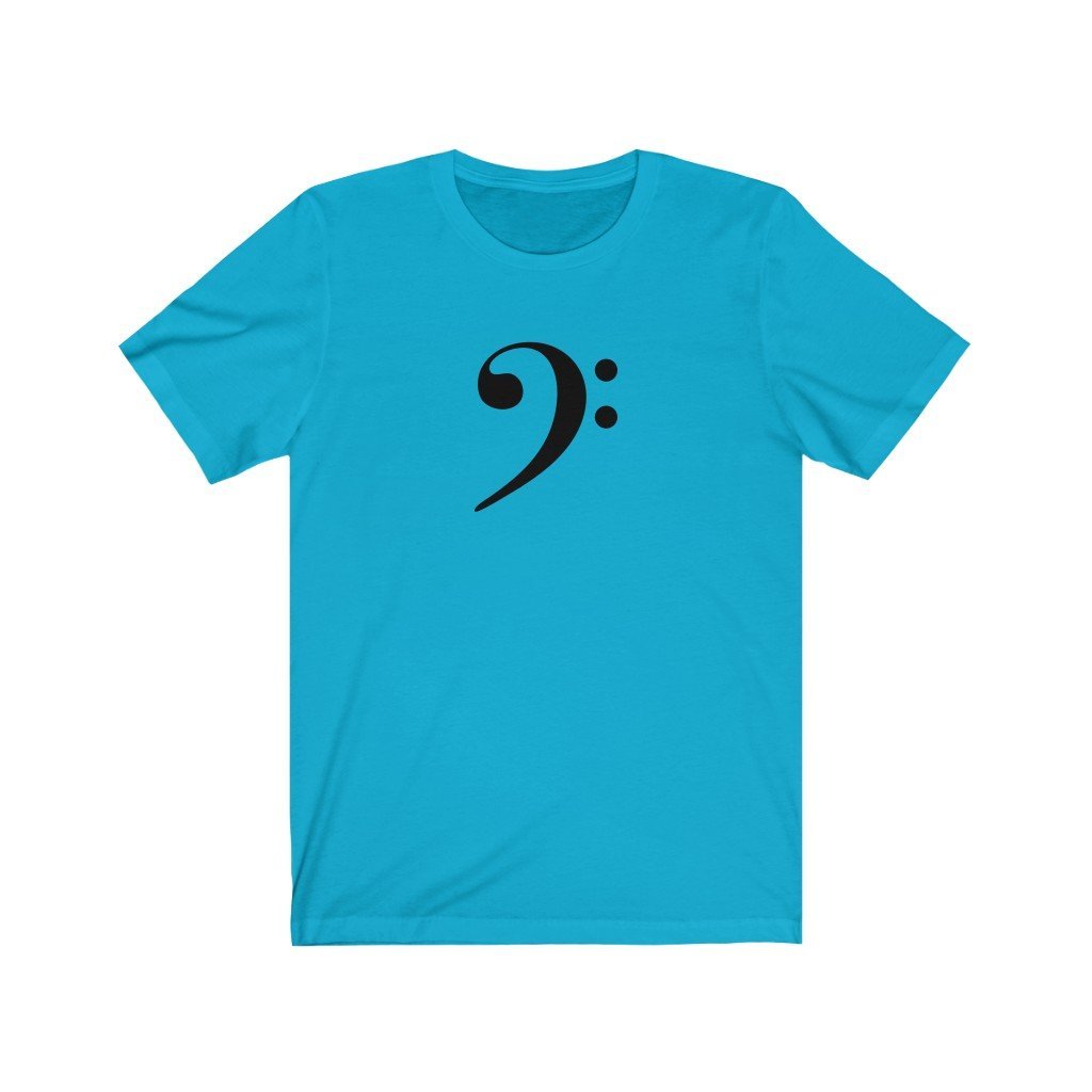 Bass Clef Design Mens Unisex Soft Cotton T-shirt - Rock & Roll Prints