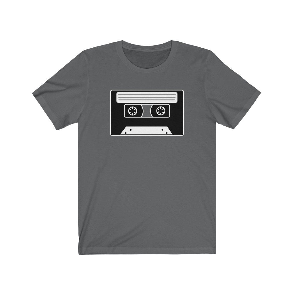 Black & White Cassette Design Mens Unisex Soft Cotton T-shirt - Rock & Roll Prints