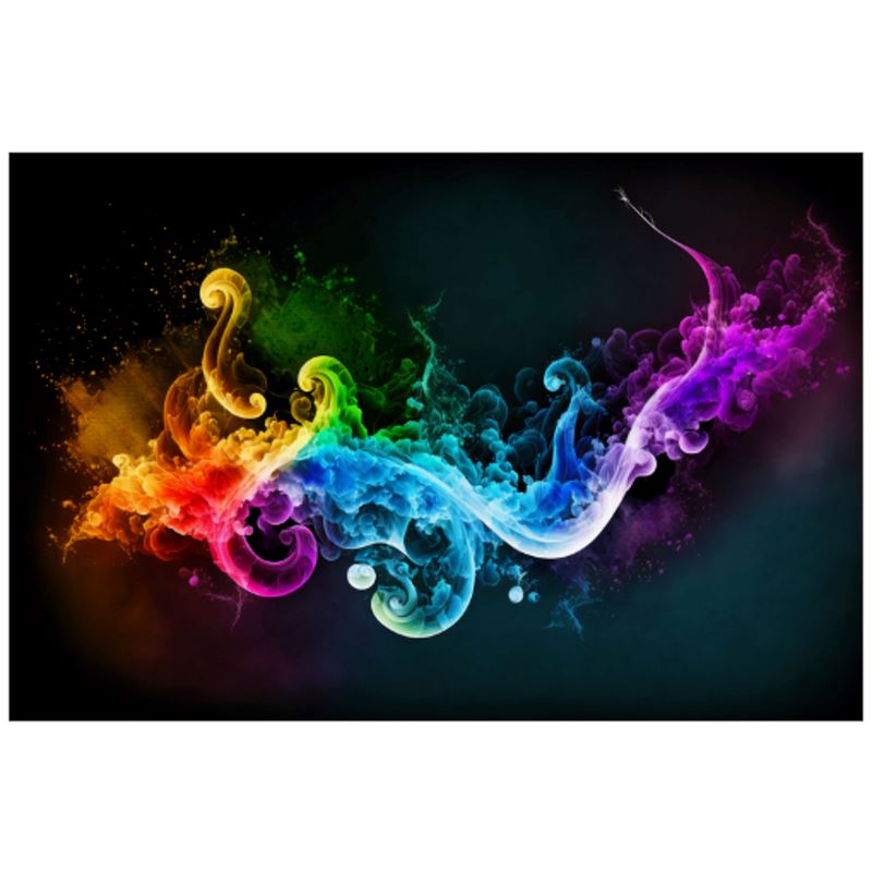 Bright Rainbow Wave Explosion Art Print - Rock & Roll Prints