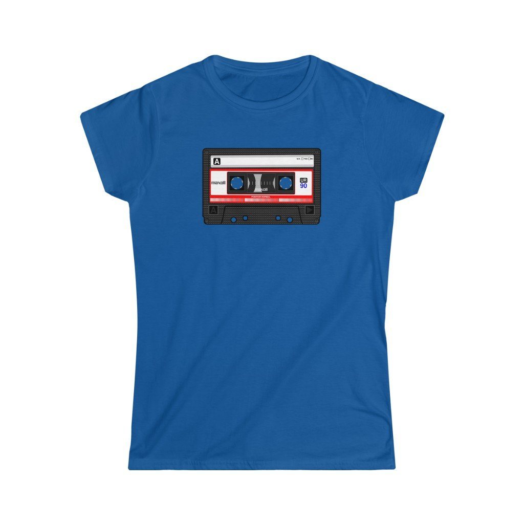 Color Tape Cassette Design Ladies Soft Cotton Slim Fit T-shirt - Rock & Roll Prints