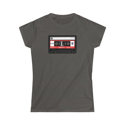 Color Tape Cassette Design Ladies Soft Cotton Slim Fit T-shirt - Rock & Roll Prints