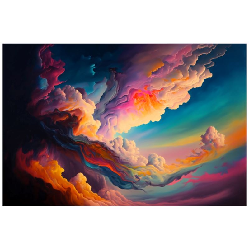 Colorful Cloudburst Oil Paint Art Print - Rock & Roll Prints