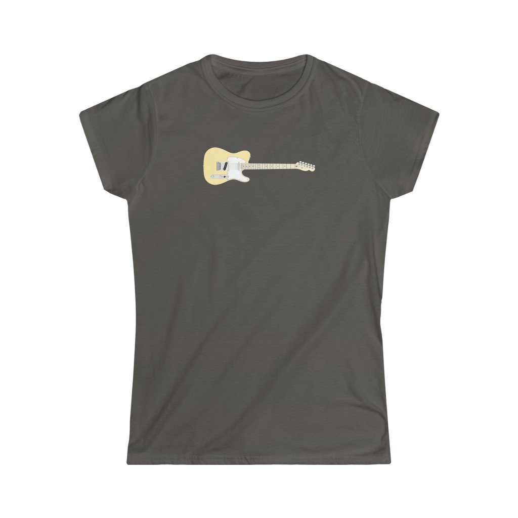 Cream Electric Guitar Design Ladies Soft Cotton Slim Fit T-shirt - Rock & Roll Prints