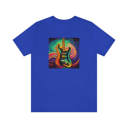 Electric Guitar Oil Painting Mens Unisex Soft Cotton T-shirt - Rock & Roll Prints