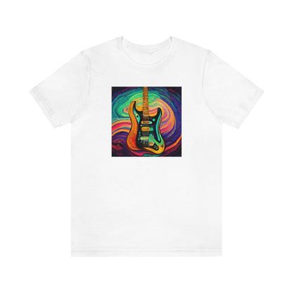 Electric Guitar Oil Painting Mens Unisex Soft Cotton T-shirt - Rock & Roll Prints