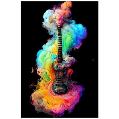 Electric Guitar Paint Explosion Art Print - Rock & Roll Prints