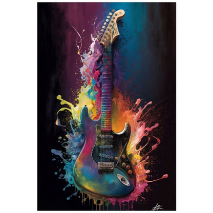 Electric Paint Guitar Art Print - Rock & Roll Prints