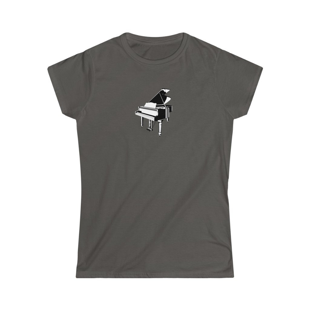 Grand Piano Design Ladies Soft Cotton Slim Fit T-shirt - Rock & Roll Prints