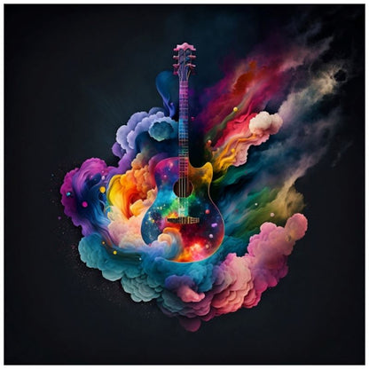 Guitar Cloud Rainbow Art Print - Rock & Roll Prints