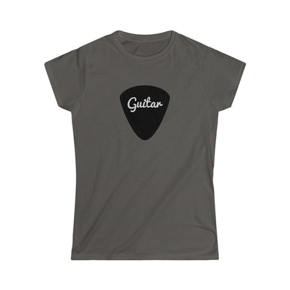 Guitar Plectrum Design Ladies Soft Cotton Slim Fit T-shirt - Rock & Roll Prints