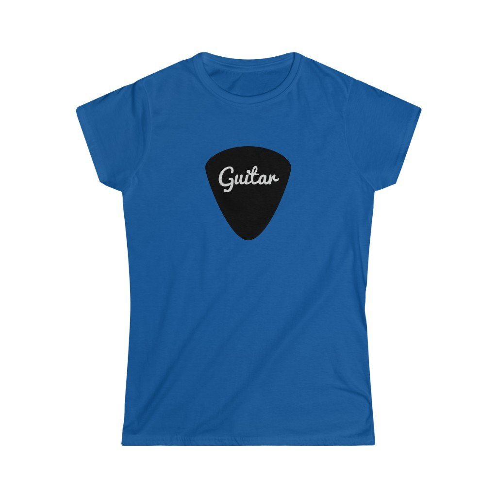 Guitar Plectrum Design Ladies Soft Cotton Slim Fit T-shirt - Rock & Roll Prints