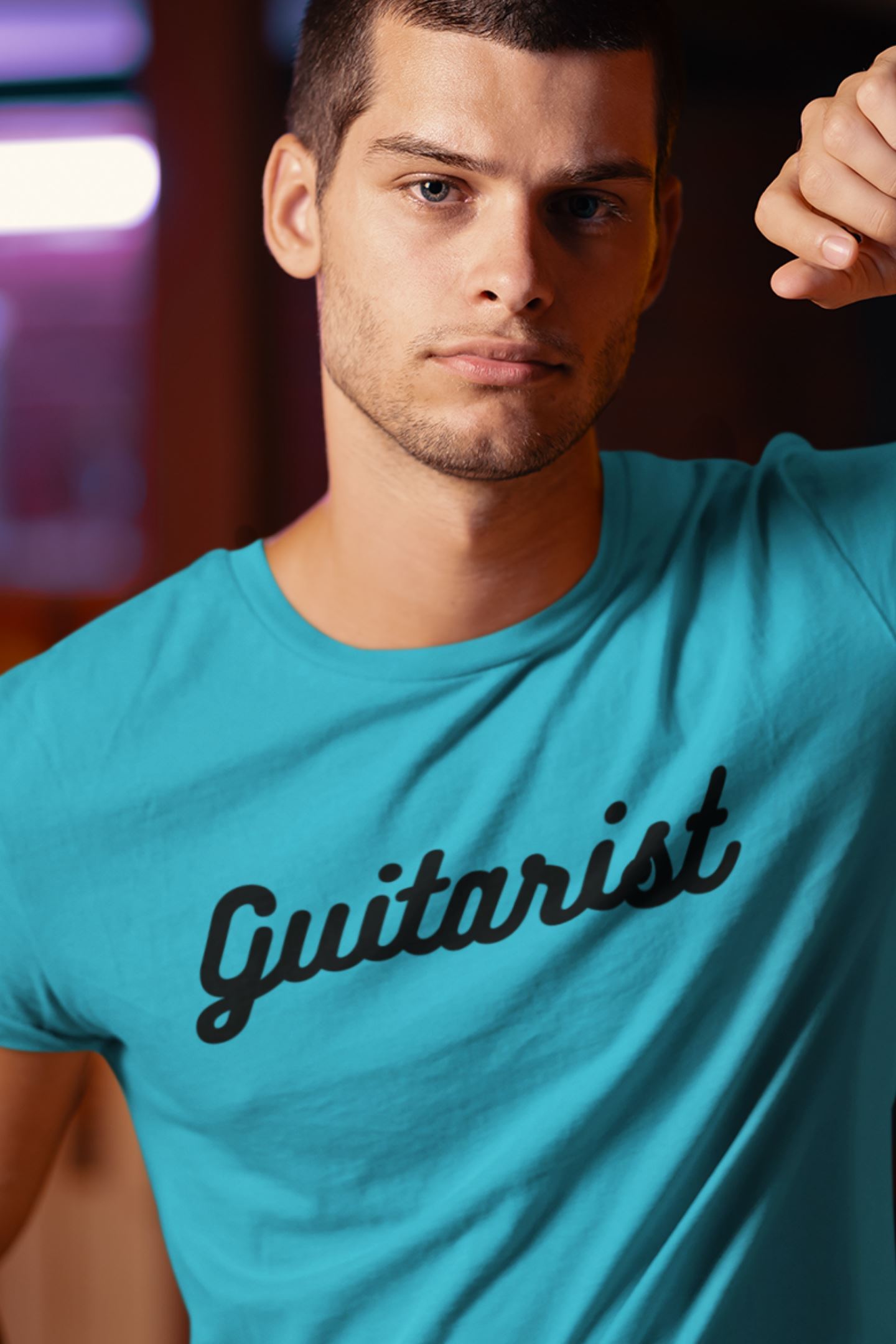 Guitarist Design Mens Unisex Soft Cotton T-shirt - Rock & Roll Prints