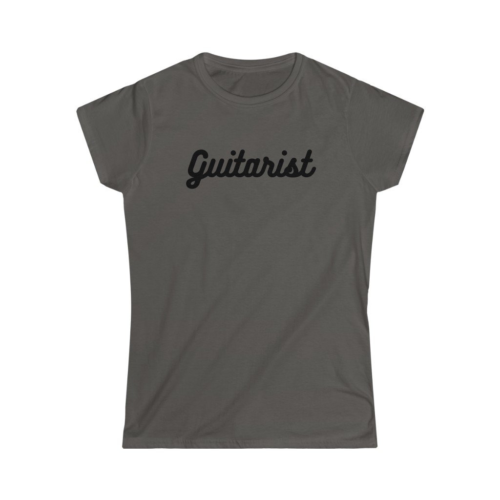 Guitarist Text Design Ladies Soft Cotton Slim Fit T-shirt - Rock & Roll Prints