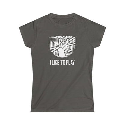 I Like To Play Drummer Design Ladies Soft Cotton Slim Fit T-shirt - Rock & Roll Prints