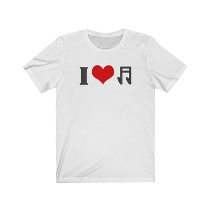 I Love Music Design Mens Unisex Soft Cotton T-shirt - Rock & Roll Prints