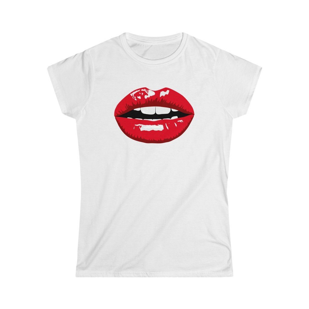 Lips Design Ladies Soft Cotton Slim Fit T-shirt - Rock & Roll Prints