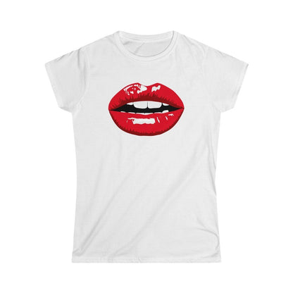 Lips Design Ladies Soft Cotton Slim Fit T-shirt - Rock & Roll Prints