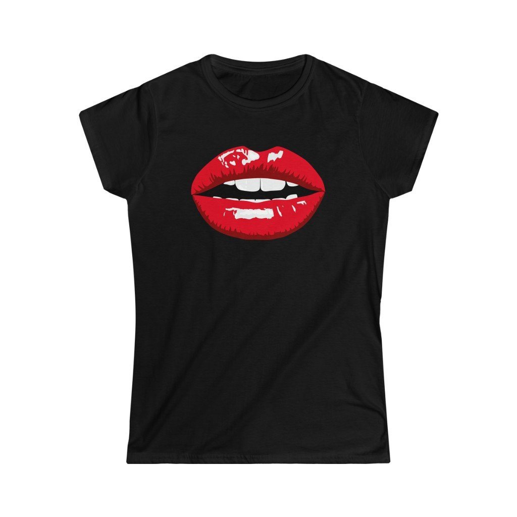 Lips Design Ladies Soft Cotton Slim Fit T-shirt - Rock & Roll Prints