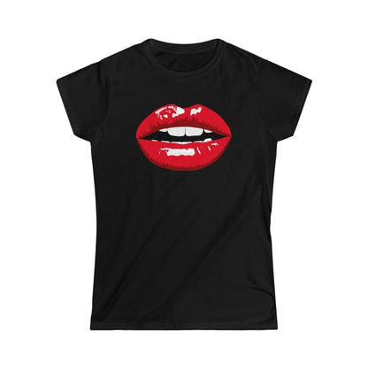 Lips Design Ladies Soft Cotton Slim Fit T-shirt - Rock & Roll Prints