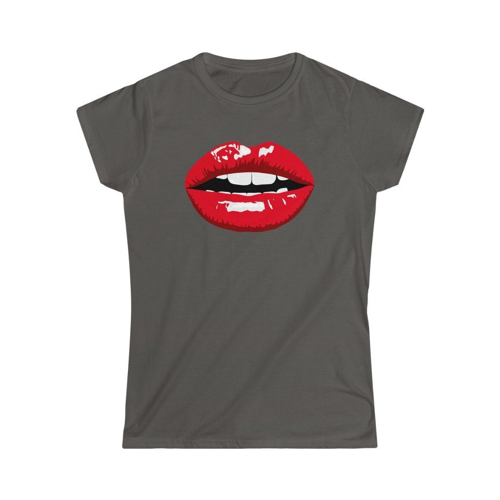 Lips Design Ladies Soft Cotton Slim Fit T-shirt - Rock & Roll Prints