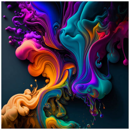 Multicolor Paint Burst Art Print - Rock & Roll Prints