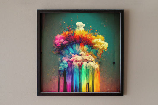 Multicolor Paint Explosion Art Print - Rock & Roll Prints