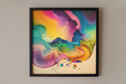 Multicolor Rainbow Paint Swirls Art Print - Rock & Roll Prints