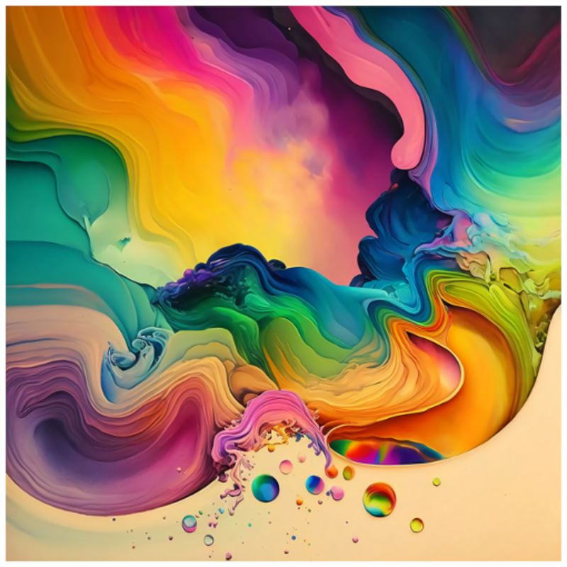 Multicolor Rainbow Paint Swirls Art Print - Rock & Roll Prints