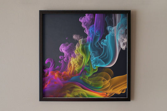 Multicolor Smokey Rainbow Cloud Art Print - Rock & Roll Prints