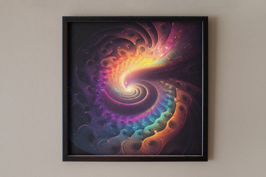 Multicolor Swirling Galaxy Art Print - Rock & Roll Prints