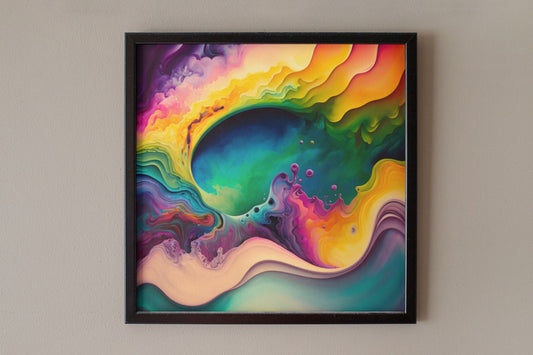 Multicolor Swirling Paint Wave Art Print - Rock & Roll Prints