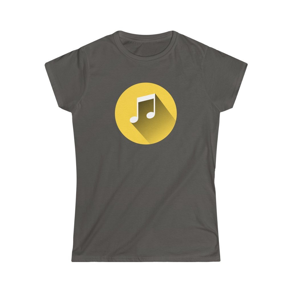 Music Notation Quavers Design Ladies Soft Cotton Slim Fit T-shirt - Rock & Roll Prints