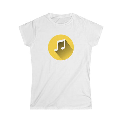 Music Notation Quavers Design Ladies Soft Cotton Slim Fit T-shirt - Rock & Roll Prints