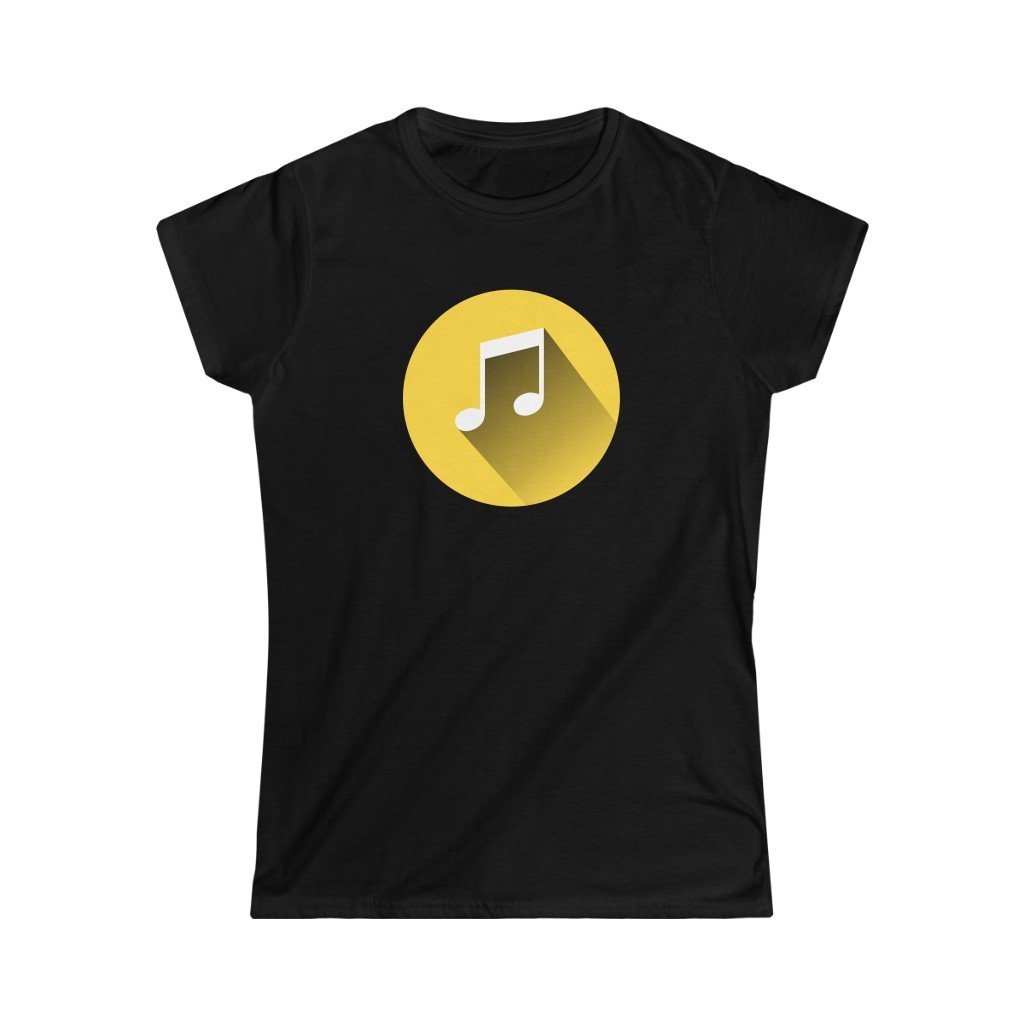 Music Notation Quavers Design Ladies Soft Cotton Slim Fit T-shirt - Rock & Roll Prints