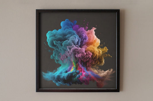 Muted Smoke Cloud Explosion Art Print - Rock & Roll Prints