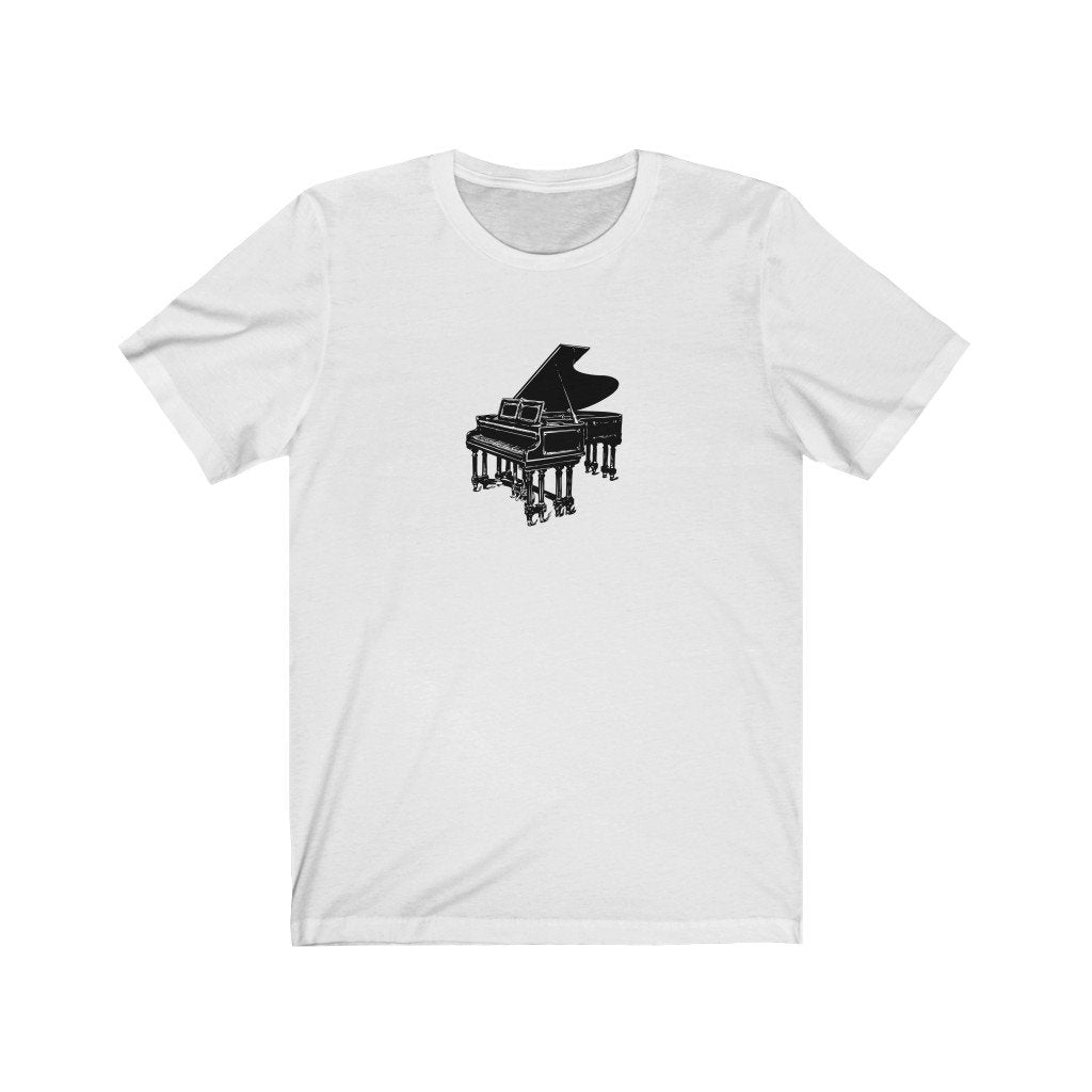 Old Style Piano Design Mens Unisex Soft Cotton T-shirt - Rock & Roll Prints