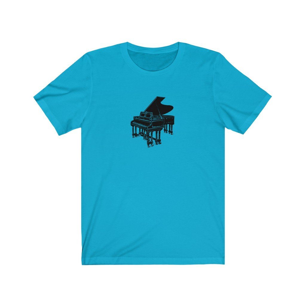 Old Style Piano Design Mens Unisex Soft Cotton T-shirt - Rock & Roll Prints