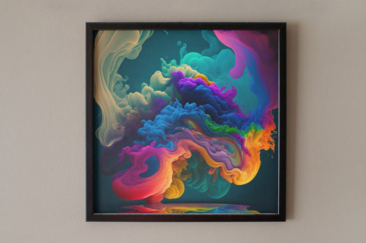 Paint Cloud Multicolor Burst Art Print - Rock & Roll Prints