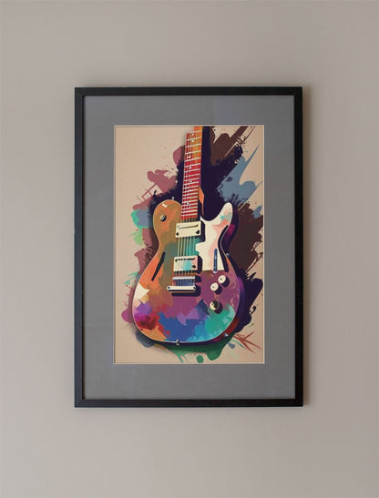 Painted Electric Guitar Body Muted Art Print - Rock & Roll Prints