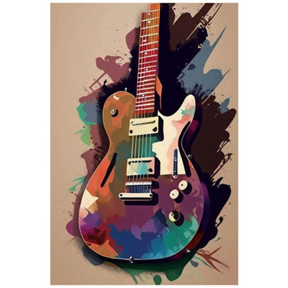 Painted Electric Guitar Body Muted Art Print - Rock & Roll Prints