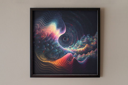 Pastel Galaxy Waves In Space Art Print - Rock & Roll Prints