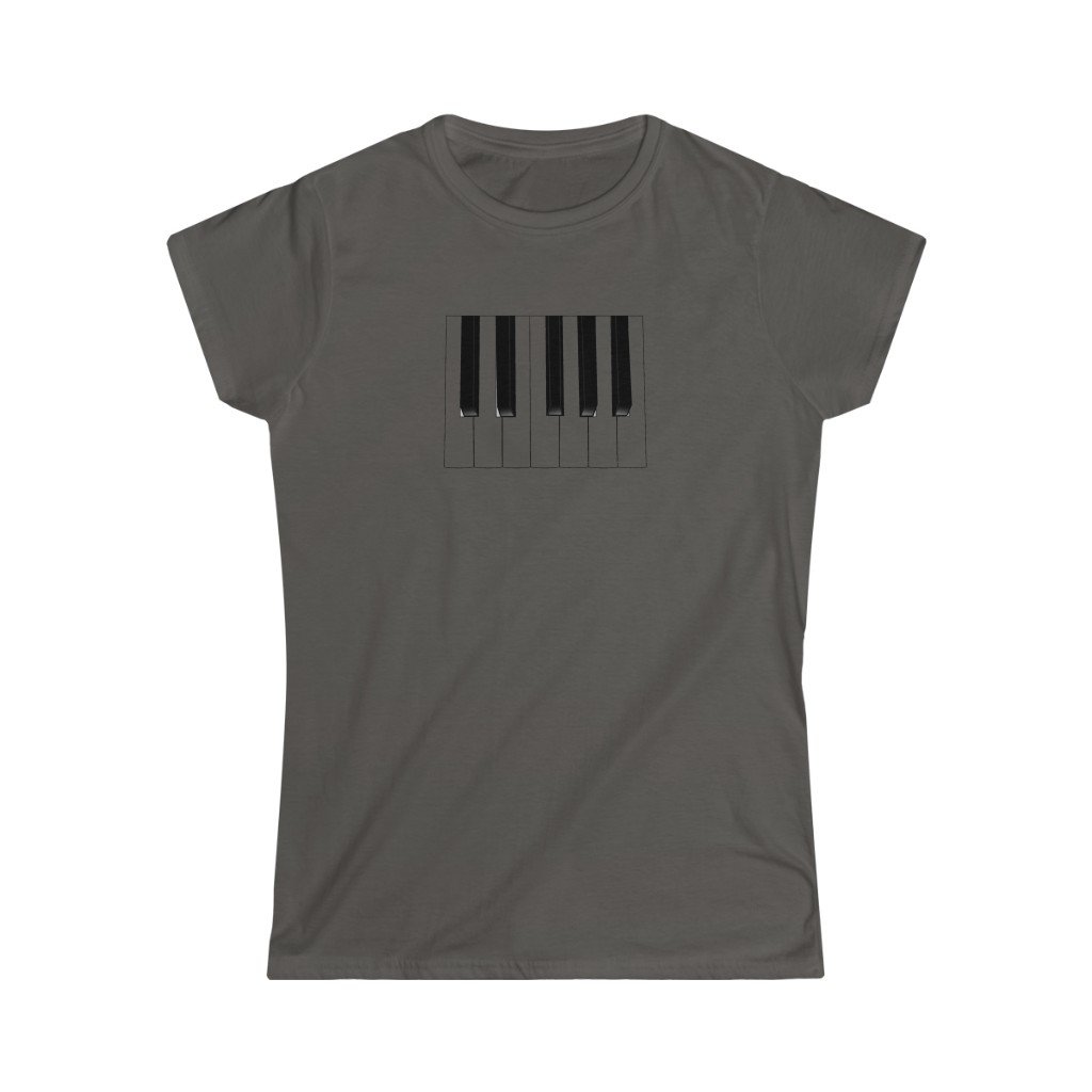 Piano Keys Design Ladies Soft Cotton Slim Fit T-shirt - Rock & Roll Prints