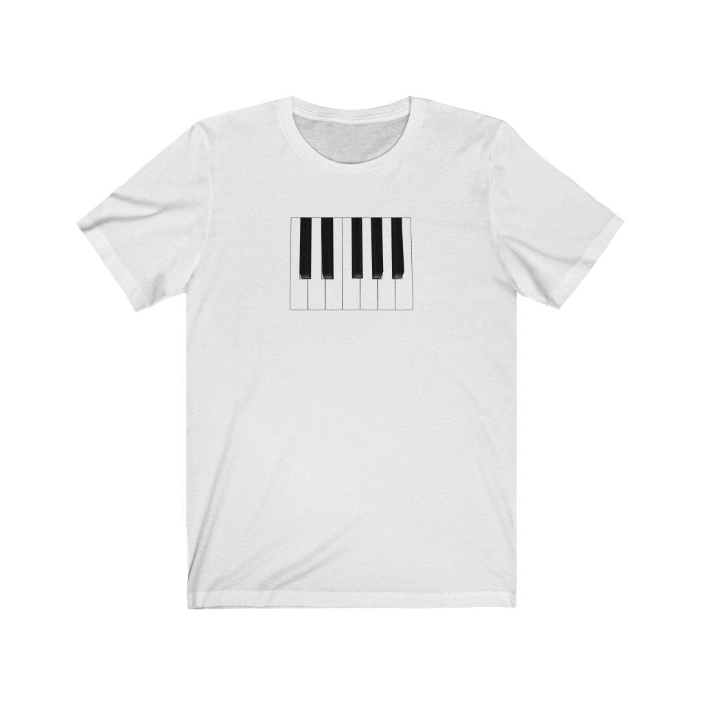 Piano Keys Design Mens Unisex Soft Cotton T-shirt - Rock & Roll Prints