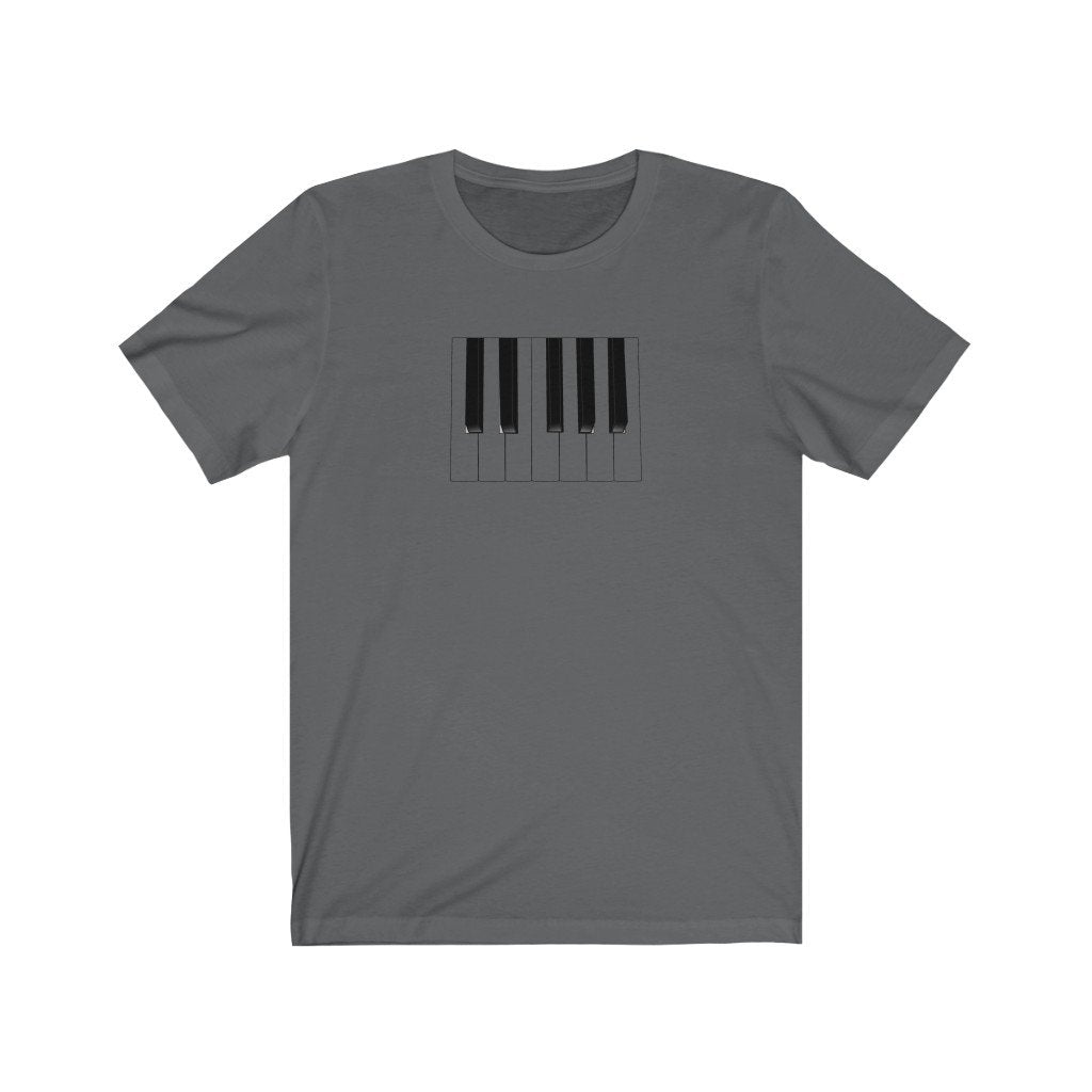 Piano Keys Design Mens Unisex Soft Cotton T-shirt - Rock & Roll Prints