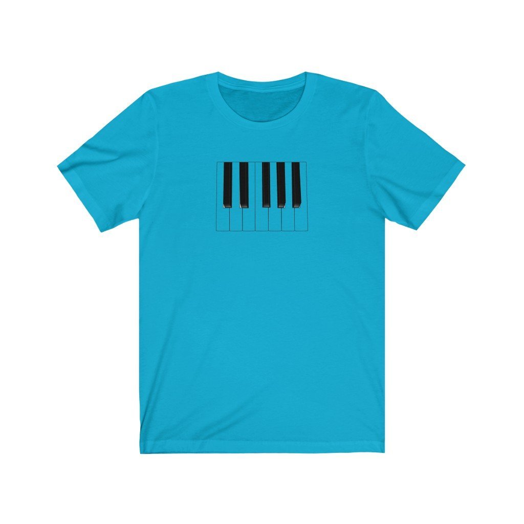 Piano Keys Design Mens Unisex Soft Cotton T-shirt - Rock & Roll Prints