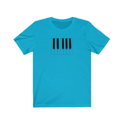 Piano Keys Design Mens Unisex Soft Cotton T-shirt - Rock & Roll Prints