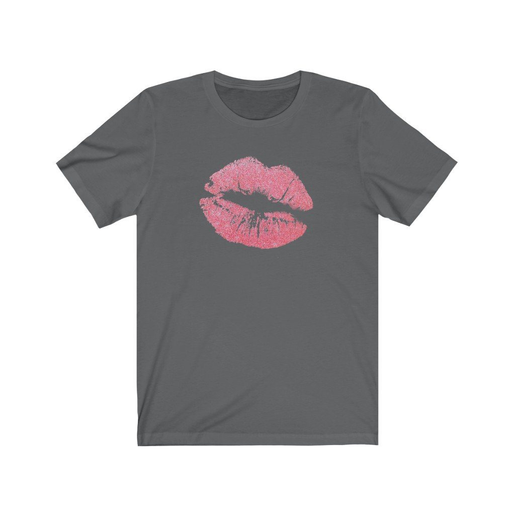 Pink Lips Design Mens Unisex Soft Cotton T-shirt - Rock & Roll Prints