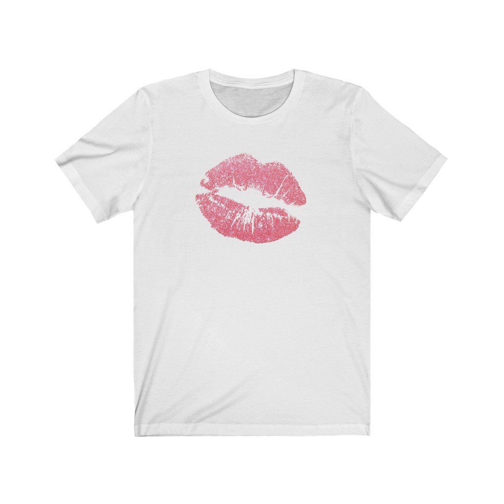 Pink Lips Design Mens Unisex Soft Cotton T-shirt - Rock & Roll Prints